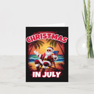 Tarjeta Navidad de hombres en julio divertido santa navida