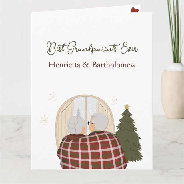 Tarjeta Navidad de los mejores abuelos personalizada (Anverso)