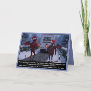 Tarjeta Navidad de niños traviesos divertidos