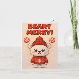 Tarjeta Navidad de oso polar lindo