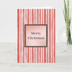 Tarjeta Navidad de Rayas Rojas