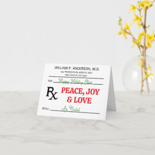 Tarjeta Navidad de receta médica RX