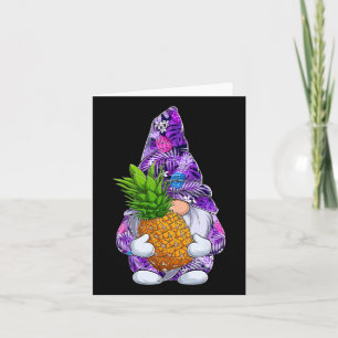 Tarjeta Navidad de Verano Gnome de Piña Hawaiana En 