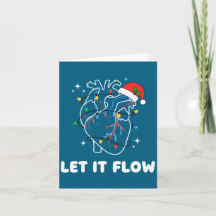 Tarjeta Navidad Deja que fluya Corazón cardíaco Enfermera
