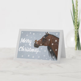 Tarjeta Navidad del caballo y del petirrojo