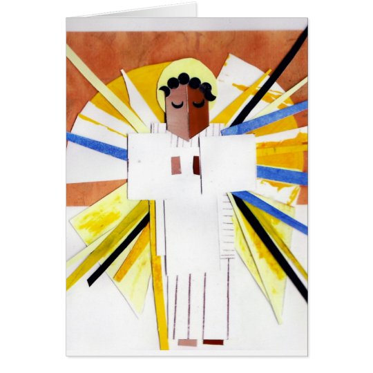 Tarjeta Navidad del cubista del ángel