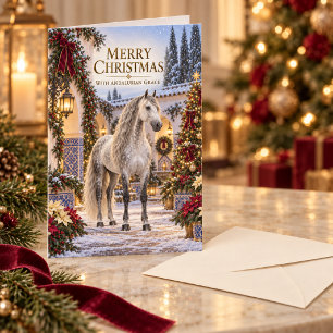 Tarjeta Navidad del Elegante Caballo Andaluz