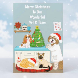 Tarjeta Navidad del veterinario para el veterinario y el e
