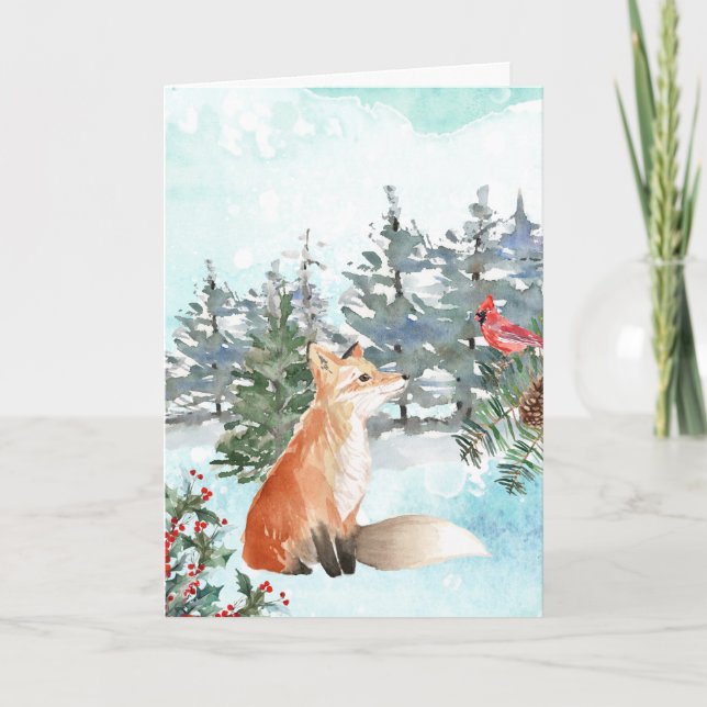 Tarjeta Navidad del Zorro del Bosque (Anverso)