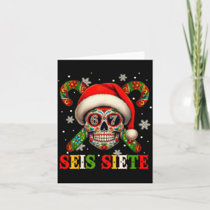 Tarjeta Navidad Dia De Los Muertos Calavera De Azúcar Seis