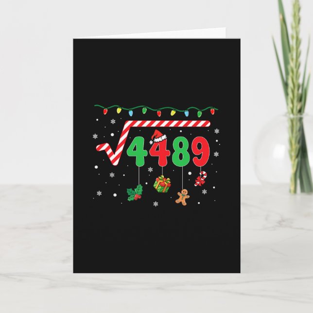 Tarjeta Navidad Divertida 6 7 Profesor de Matemáticas 67 M (Anverso)