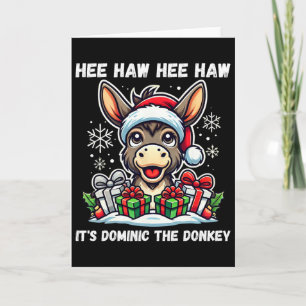 Tarjeta Navidad divertida burro de Navidad italiano Domini