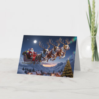 Tarjeta Navidad divertida con Bulldog