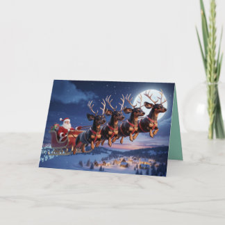 Tarjeta Navidad divertida con Dachshund