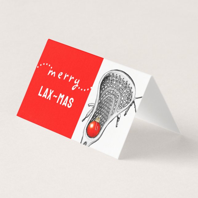 Tarjeta Navidad divertida de lacrosse (Anverso)