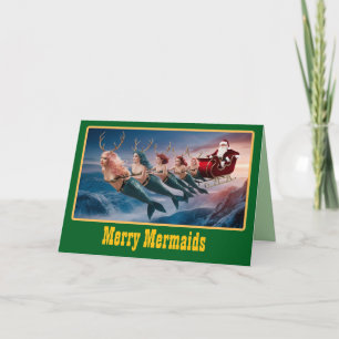 Tarjeta Navidad divertida de sirena