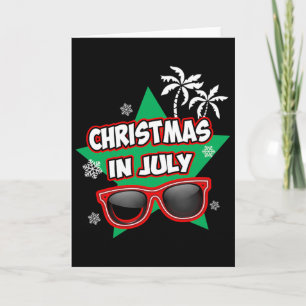 Tarjeta Navidad Divertida En Julio Santa Claus Vacaciones