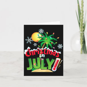 Tarjeta Navidad divertida en julio vacaciones de verano en