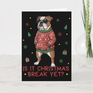 Tarjeta Navidad Divertida ¿Es Vacaciones De Navidad Bulldo