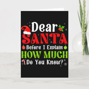 Tarjeta Navidad Divertida Niños Chicos Chicas Querido Sant