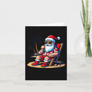 Tarjeta Navidad divertida tropical de verano Santa Claus h
