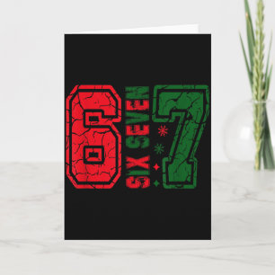 Tarjeta Navidad divertido sesenta y siete meme 6 7 número