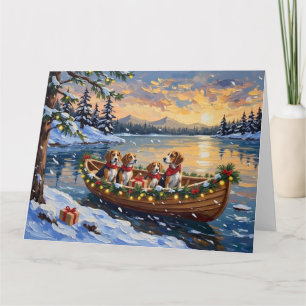 Tarjeta Navidad en Barco de Beagle Fiesta