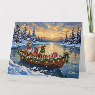 Tarjeta Navidad en Barco de Boxer
