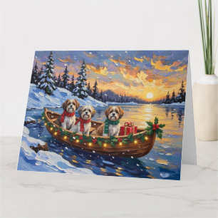 Tarjeta Navidad en Barco Malti Tzu Fiesta
