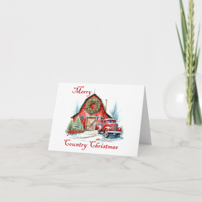Tarjeta Navidad en el campo (Anverso)