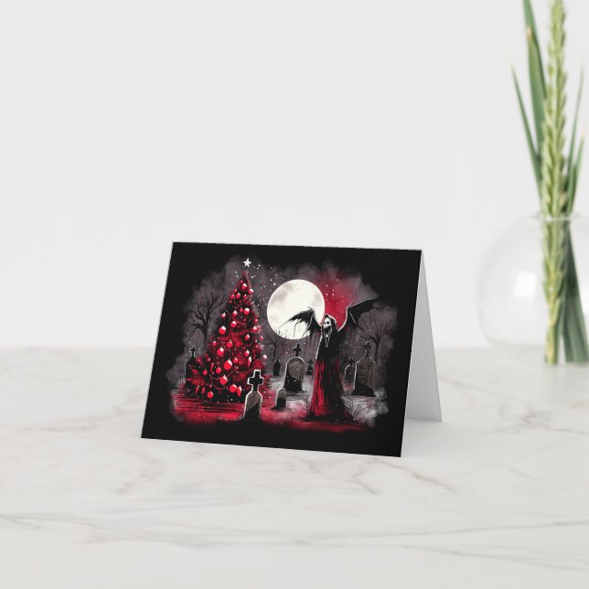 Tarjeta Navidad en el cementerio (Anverso)