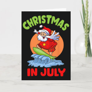 Tarjeta Navidad En Julio Santa Surfing Niños Toddler Hawai