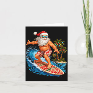 Tarjeta Navidad en julio santa surfista playa navidad en j