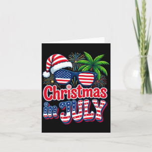 Tarjeta Navidad En Julio Verano Playa Hawaii Santa Usa