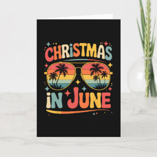 Tarjeta Navidad En Junio Solteros Retro Vacaciones De Vera