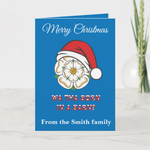 Tarjeta ¿Navidad en Yorkshire? ¿Naciste en un granero?