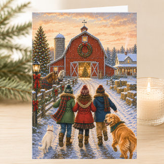 Tarjeta Navidad Encantadora País Navideño Feliz Navidad
