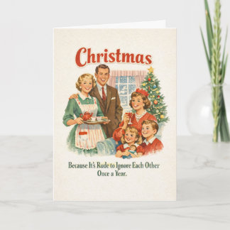 Tarjeta Navidad. Es de mala educación ignorarse - Vintage
