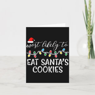 Tarjeta Navidad Es Más Probable Comer Galletas De Santa Na