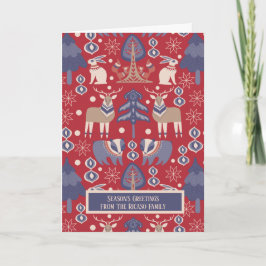 Tarjeta Navidad Escandinava Ciervo del Bosque