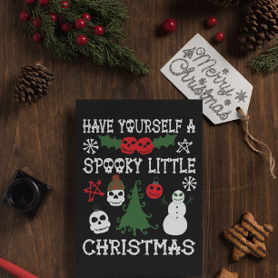 Tarjeta Navidad espeluznante Creepy tema gótico de vacacio