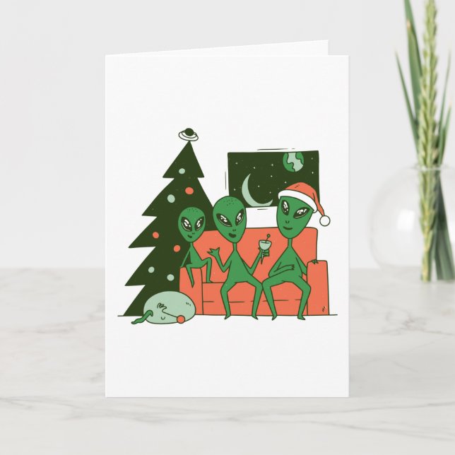 Tarjeta Navidad extraterrestre (Anverso)