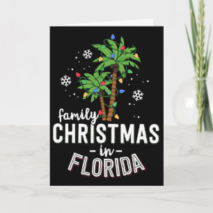 Tarjeta Navidad Familiar En Florida Palmeras Playa De Navi