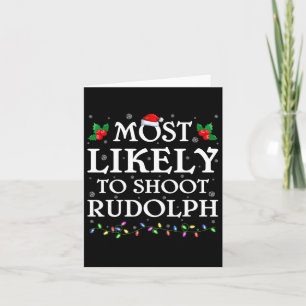Tarjeta Navidad Familiar Muy Probable De Dispararle A Rudo