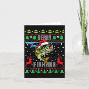 Tarjeta Navidad Fea de Pescado Divertida de Pescado para M