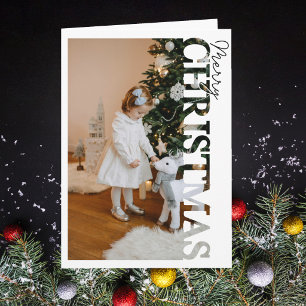 Tarjeta Navidad Feliz con foto familiar personalizada