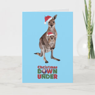 Tarjeta Navidad Festiva Canguro Adorable