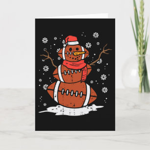 Tarjeta Navidad Fútbol Americano Muñeco de Nieve Xmas Depo