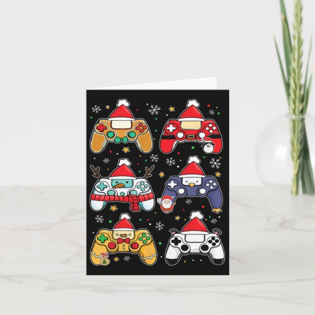 Tarjeta Navidad Gamer Controller Xmas Gaming Men Boys Ki (Anverso)
