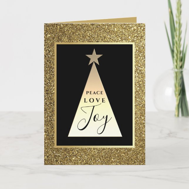 Tarjeta Navidad Glitter Gold y Black (Anverso)